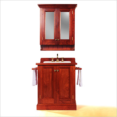 Colonial 750 Timber Bathroom Vanity with Matching Shaving Cabinet and Towel Rails. Click to view a larger image.