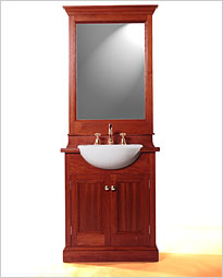Colonial 750 Forward Mount Timber Bathroom Vanity with Deluxe Mirror. Click to view product details.