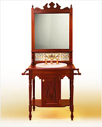 Colonial Living Victorian 940 Washstand with 1 Door and Mirrored Back. Click to view product details.